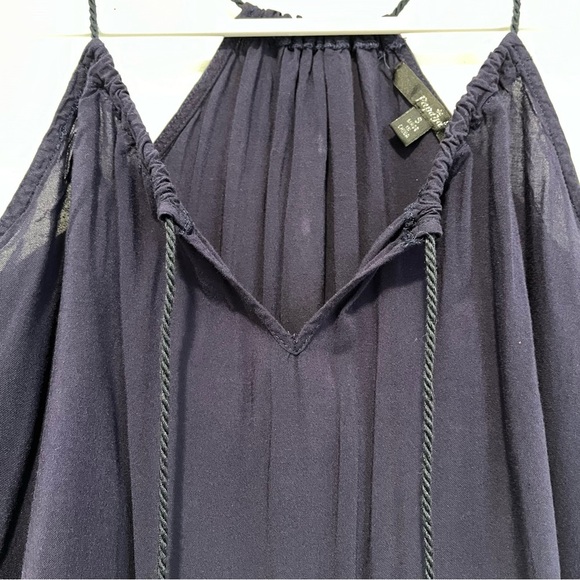 Papaya - Spaghetti Strap Navy Blue Blouse Size S - Picture 5 of 8